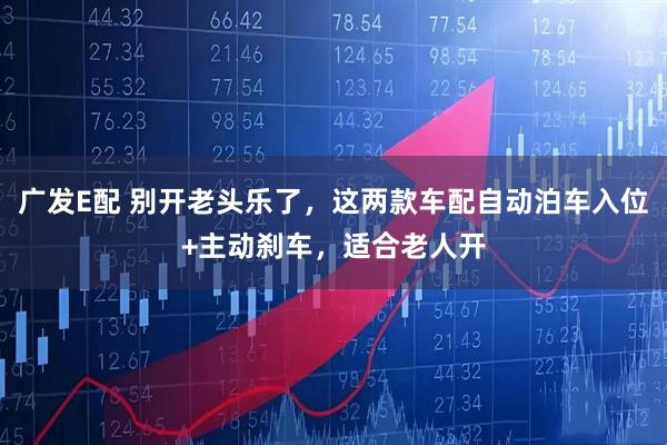 广发E配 别开老头乐了，这两款车配自动泊车入位+主动刹车，适合老人开